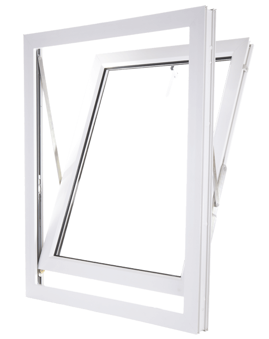 White uPVC Reversible window frame