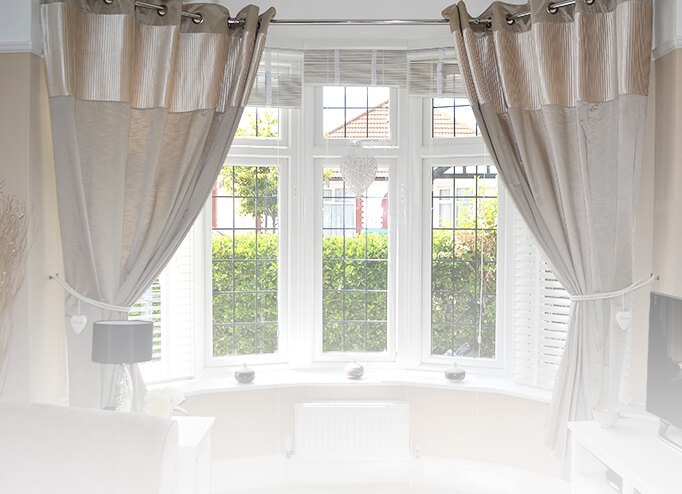 White uPVC bay window interior view