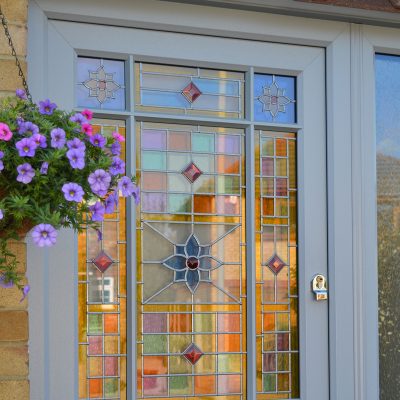 Victorian Styled Period Door with coloured glass