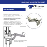 Folding Opener Spec Sheet for UPVC Windows